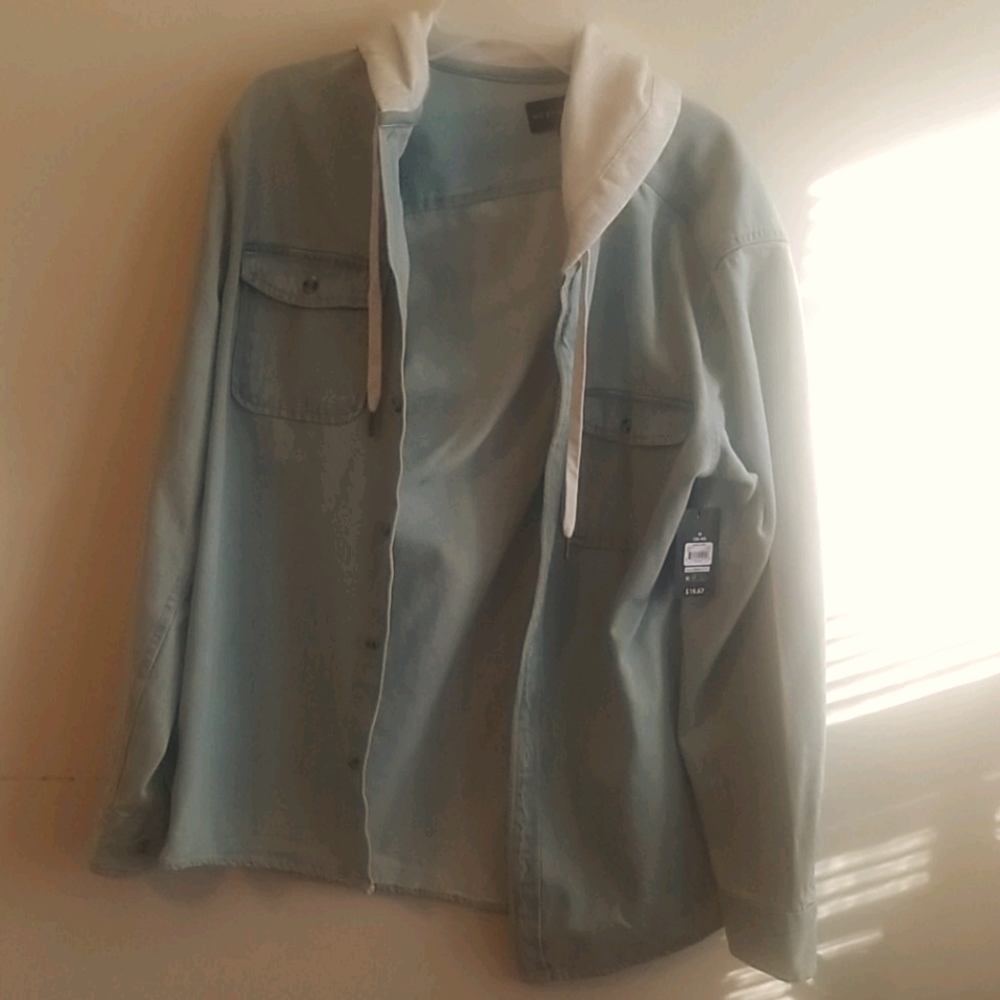 No Boundaries Button Up Denim Hoodie